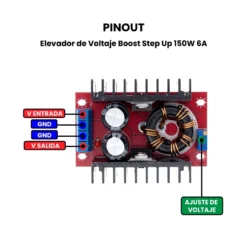 Elevador de Voltaje Boost Step Up 150W 6A