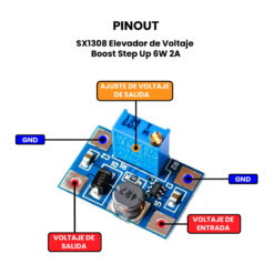 SX1308 Elevador de Voltaje - Pinout