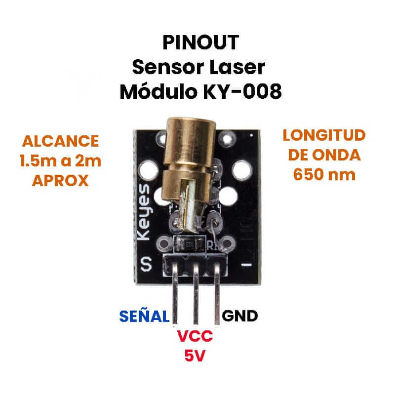 amante atractivo paquete Sensor Laser Módulo KY-008 - UNIT Electronics