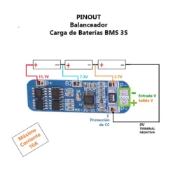 BMS 3S 10A Balanceador Carga de Baterias