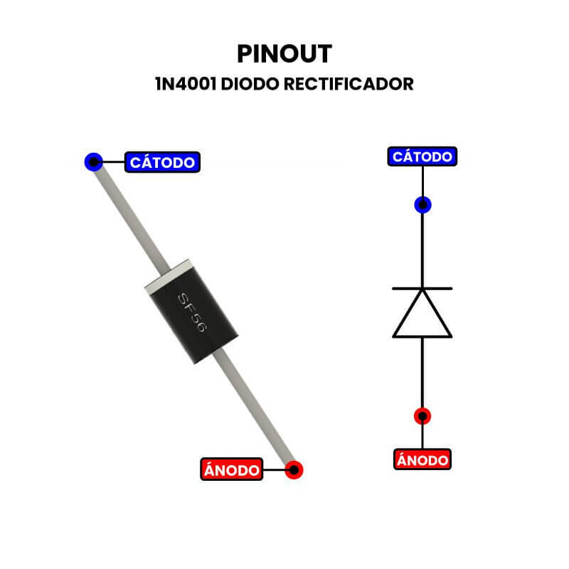 SF56 Diodo Rectificador 5A 400 V Pinout