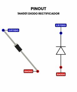 1N4001 Diodo Rectificador Pinout