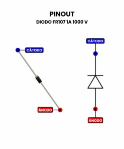 Diodo FR107 1A 1000V Pinout
