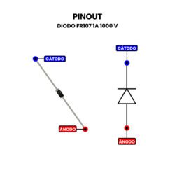 Diodo FR107 1A 1000V Pinout
