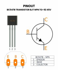 BC547B Transistor BJT NPN TO-92 45V Pinout