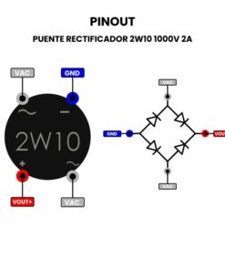 Puente Rectificador 2W10 1000V 2A Pinout