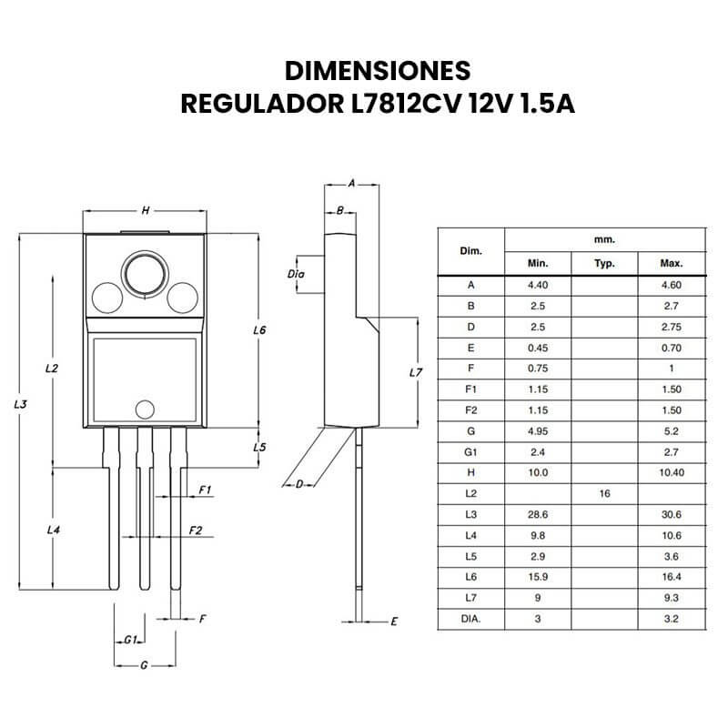 RÉGULATEUR DE TENSION 12V, L7812 - Volta Technology