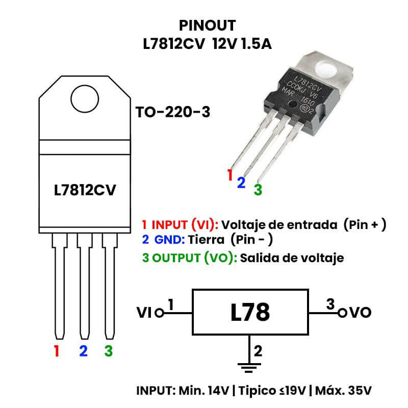 Régulateur de tension 12V - L7812CV