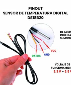 Sensor de temperatura Digital DS18B20 de acero inoxidable sumergible