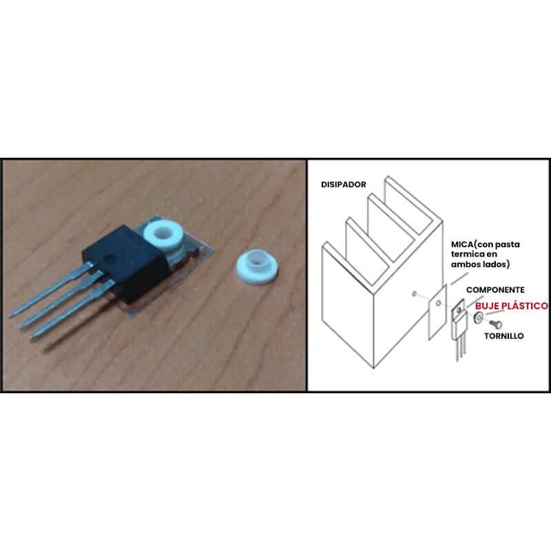 Transistor Térmico TO-3P Aislamiento Buje De Plástico Diodo Transistor Arandela Z61