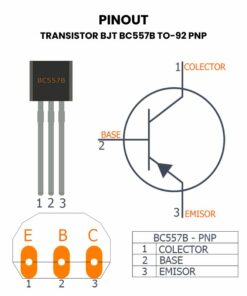 Transistor BJT BC557B TO-92 PNP Pinout