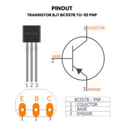 Transistor BJT BC557B TO-92 PNP Pinout