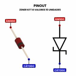 Zener Kit 14 valores 10 Unidades Pinout