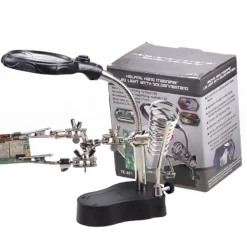 Lupa Con Luz Led Pinzas Base Para Cautín Reparar