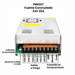 Fuente conmutada 24V 25A