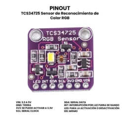 AR0426 - TCS34725 Sensor de Reconocimiento de Color RGB PINOUT