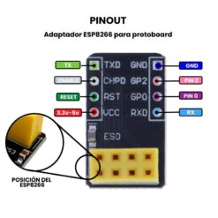 Adaptador ESP8266 para Protoboard - Pinout