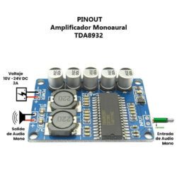 Amplificador Monoaural TDA8932 35W 12-24V