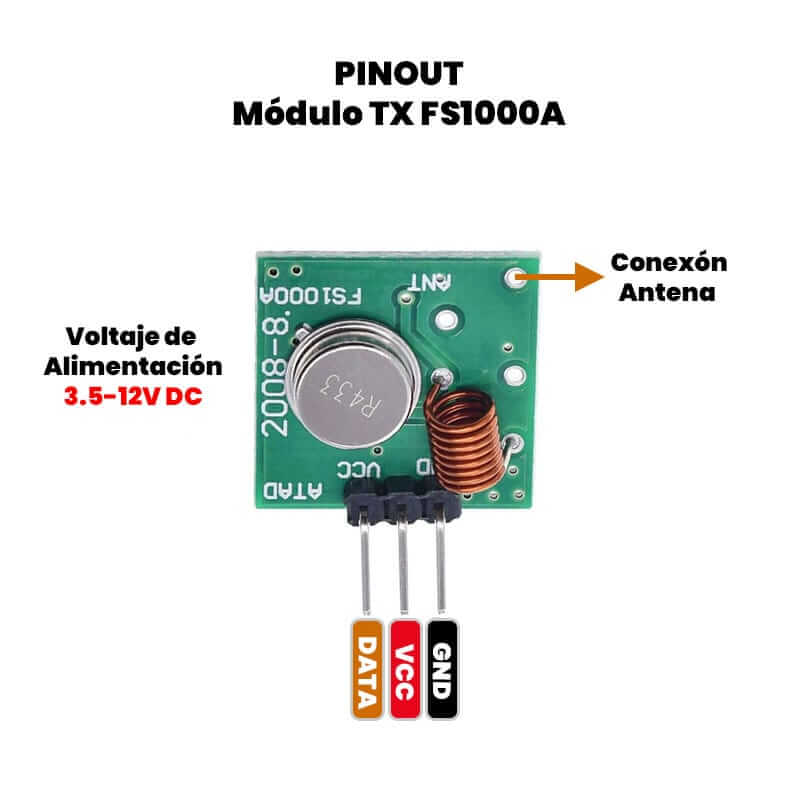 Fácil Progreso Actor Transmisor Receptor Modulo Rf 433 Mhz - UNIT Electronics