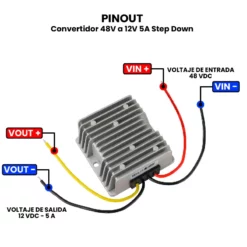 AR0787 - Convertidor 48V a 12V 5A Step Down PINOUT