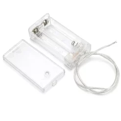 Porta Pilas Transparente con Interruptor ON OFF