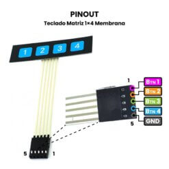 Teclado 1x4 Arduino Pinout