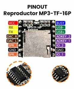 DFplayer Mini Reproductor MP3-TF-16P Pinout