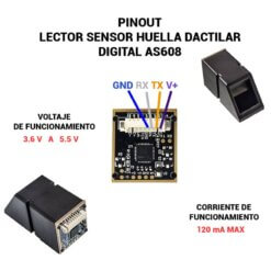 Sensor de Huella Dactilar As608 Pinout