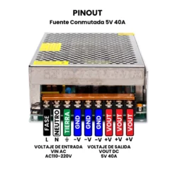 Fuente conmutada 5V 40A Pinout