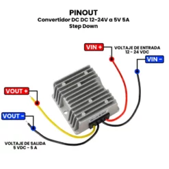 AR0841 - Convertidor DC DC 48V a 12V 10A Step Down PINOUT