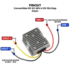 AR0841 - Convertidor DC DC 48V a 12V 10A Step Down PINOUT