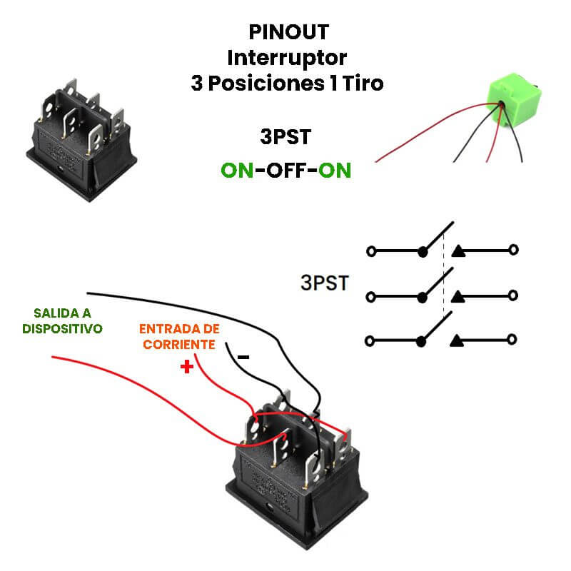 Nueva Luz de conmutación interruptor de palanca 3 posiciones 6 Pines Doble Polo de doble tiro 6 un. 