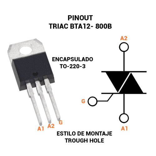 Triac BTA12 800B Pinou