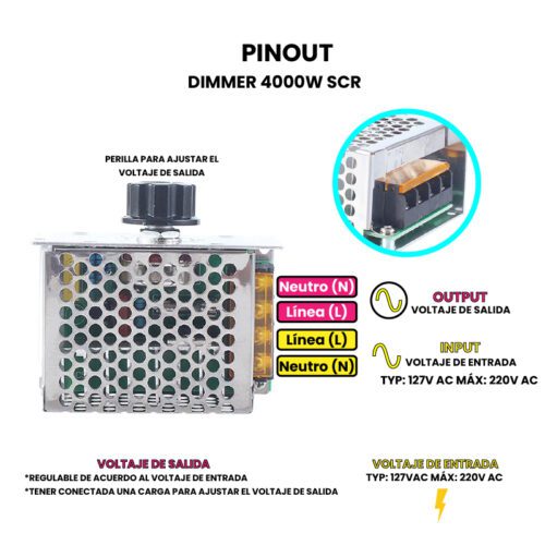 Dimmer 4000W SCR Pinout