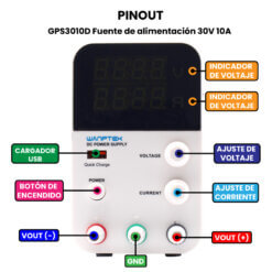 GPS3010D Fuente de alimentación 30V 10A-Pinout