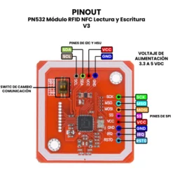 AR1030 - PN532 Modulo RFID NFC Lectura y Escritura V3 PINOUT_1
