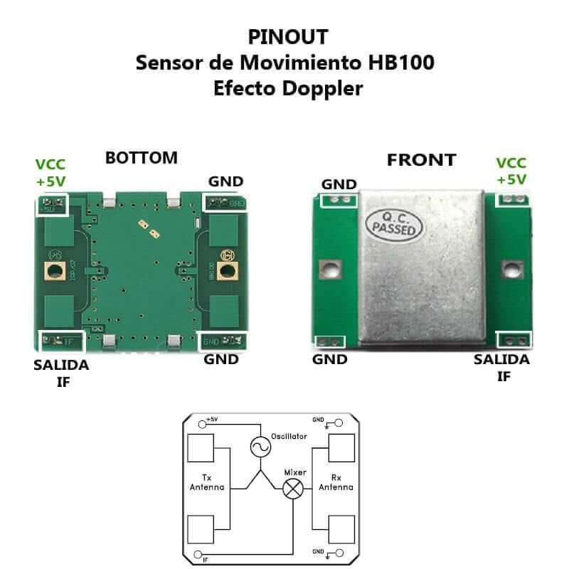 HB100 Sensor de Movimiento Efecto Doppler