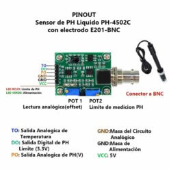 PH-4502C Sensor de PH Liquido con electrodo E201-BNC