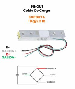 Celda De Carga De 1kg y Modulo Amplificador Hx711