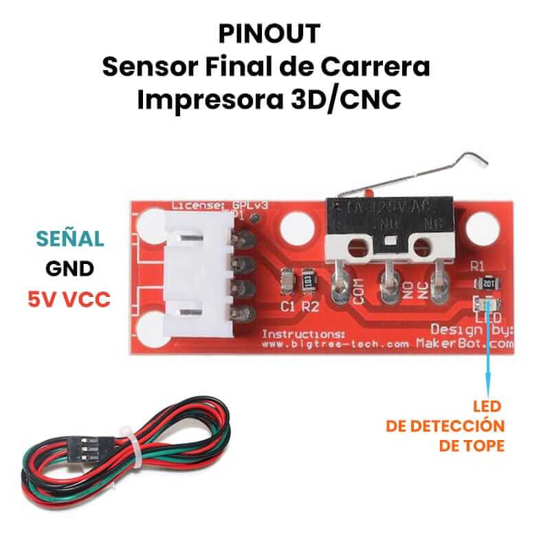 Sensor Final de Carrera Limit Switch End Stop Impresora 3d Cnc
