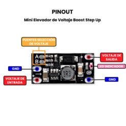 Mini Elevador de Voltaje 6W - Pinout