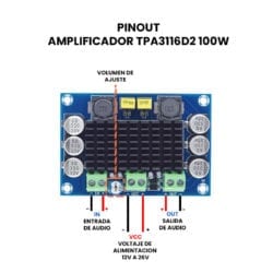 Amplificador de Audio TPA3116D2 100W