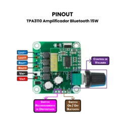 TPA3110 Amplificador Bluetooth 15W pinout