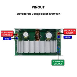 Elevador de Voltaje 200W 10A - Pinout