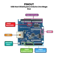 AR1655 - USB Host Shield para Arduino Uno Mega Due PINOUT