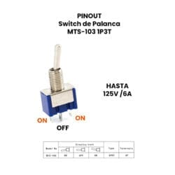 Switch de Palanca MTS-103 1P3T 125V 6A