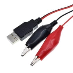 Pinzas caimán con conector USB 5V