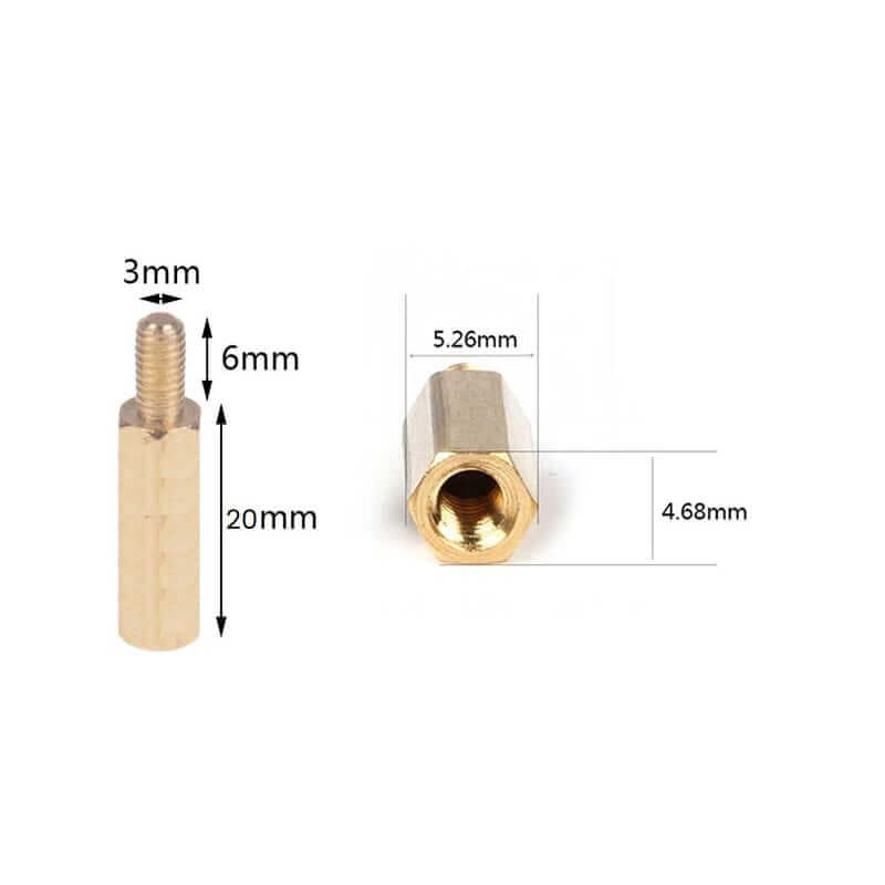 Separador de Cobre M3 20mm 10 piezas