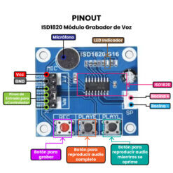 ISD1820 Grabador de Voz Grabar y Reproducir - Pinout2
