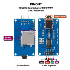 YX5300 Reproductor MP3 WAV Pinout